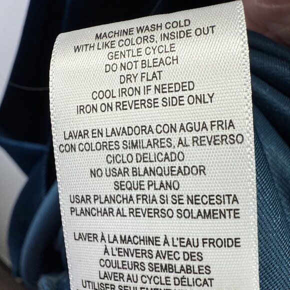 Taylor Women's Maxi Dress 6 Dark Blue Velvet Babydoll Short Sleeve Back Zipper - Picture 7 of 9